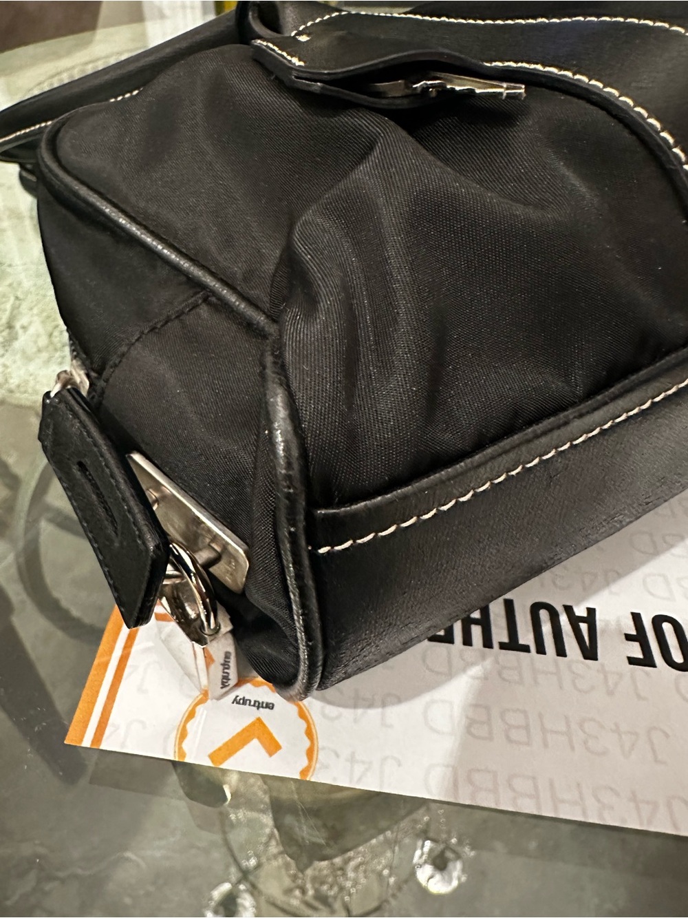 Authentic Prada Black Nylon Shoulder Bag w/ Lock - Iconic Designer Tote - Picture 11 of 15